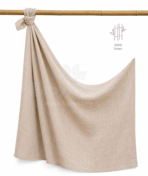 La Bebe™ Eco Natural Linen Swaddle Art.294582 Beige Augstākās kvalitātes  ietināšanas autiņš no dabīga līna ,  (150x100 cm)