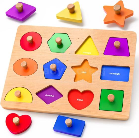 SYHLN Montessori Toy Wooden Art.294586 Montessori Wooden Puzzle Board