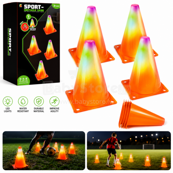 I-Toys Sport Art.294606 LED sporta treniņu konusi, 4 gab.