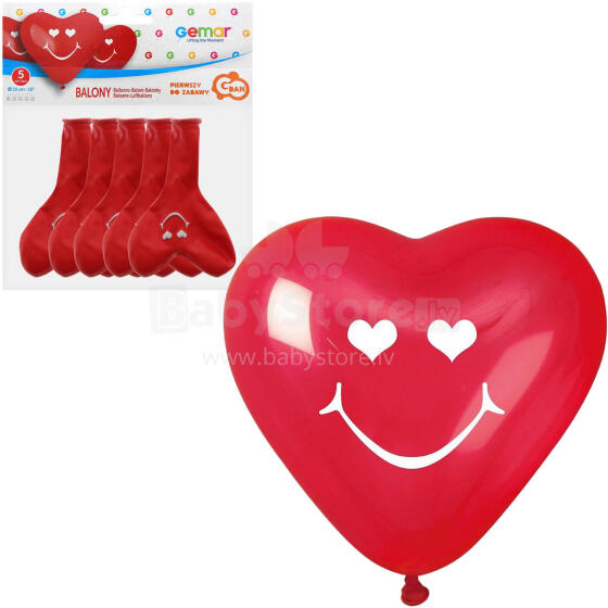 BALON UŚMIECHNIĘTE SERCE 5 SZTUK