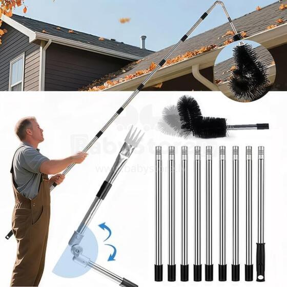 Bebe Basic Gutter Cleaner Art.294720 Telescopic Handle with 180° Swivel Head & Replaceable Brush