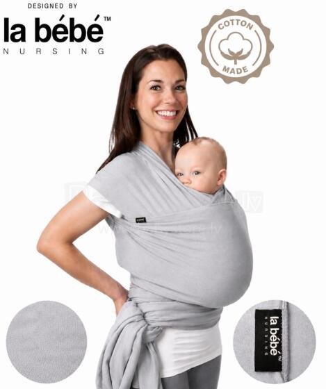 La Bebe™ Huggi Sling Cotton Grey Cloud Art.294742 Bērnu sling no dabīga kokvilna  (470x54 cm)