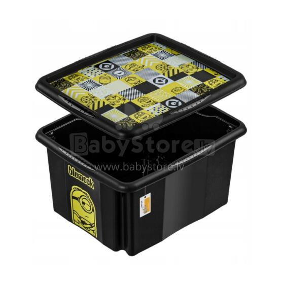 Box with lid 24L Karolina &ldquo;Minions Mosaic&rdquo; 42.5x35.5x22.5cm black