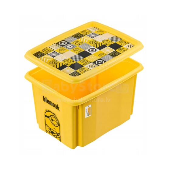 Kaste ar vāku 30L Karolina &ldquo;Minions Mosaic&rdquo; 45x35x27cm dzeltena 