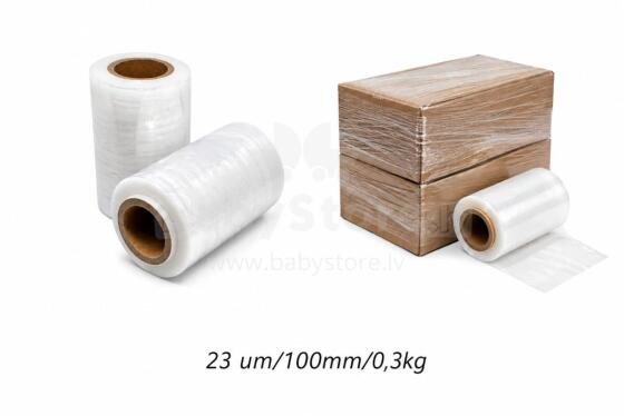 Bebe Basic Mini Stretch 23 um/100mm Art.294759 caurspīdīga palešu plēve ruļlis  100 mm × 150 m