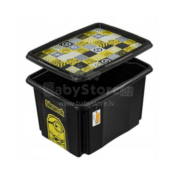 Box with lid 30L Karolina &ldquo;Minions Mosaic&rdquo; 45x35x27cm black