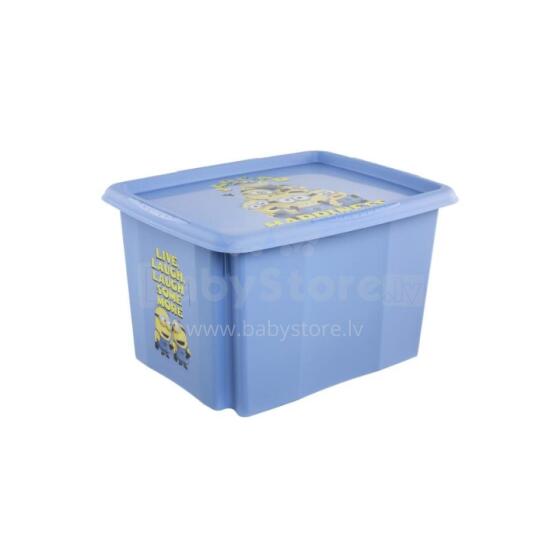 Box with lid 30L Karolina &ldquo;Minions Happiness&rdquo; 45x35x27cm light blue