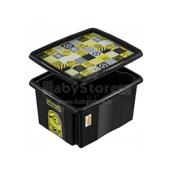 Box with lid 15L Karolina &ldquo;Minions Mosaic&rdquo; 38x29.5x20.5cm black