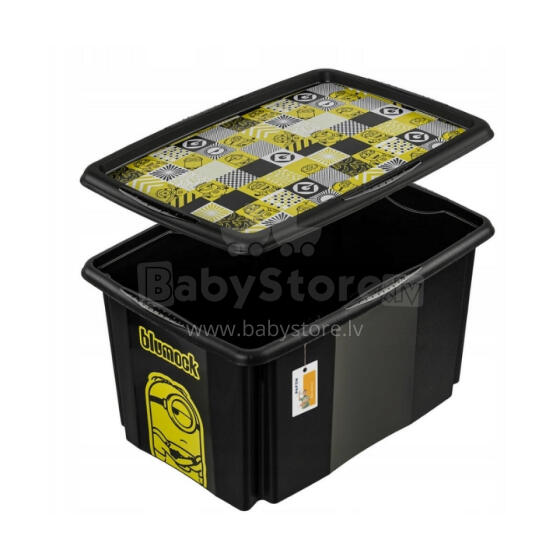 Box with lid 45L Karolina &ldquo;Minions Mosaic&rdquo; 55.5x40x30cm black