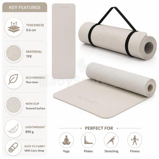 Frogeez Fitness Mat Art.ACT0025 Beige Exercise mat