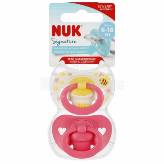 NUK 176322 Pacifier 2 pcs 6-18m SIGNATURE pink