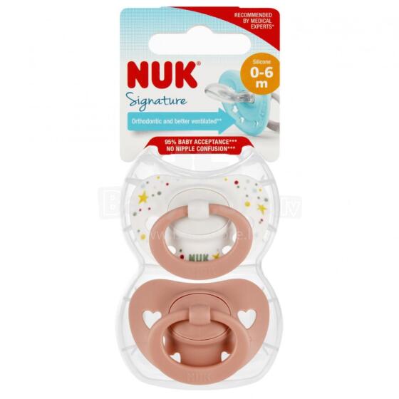 NUK 730617 Soothing Pacifier 2 pcs. 0-6m SIGNATURE white/red