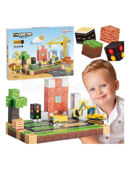 WOOPIE Magnetic Construction Blocks Construction Site 115 pcs