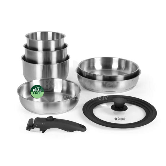 Russell Hobbs RH04041 Stainless Steel 8 Piece Smart Clip Cookware Set