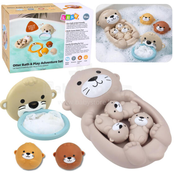 Bath Toy Set Otter Family Basket Balls 7 pcs.