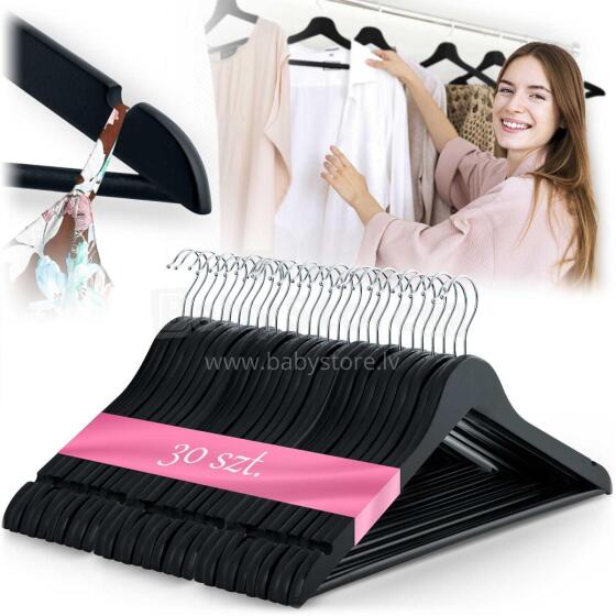 Wooden Clothes Hangers 30pcs MS-858 Massido
