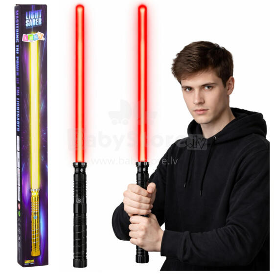 LED Laser Lightsaber with Sounds, Metal Handle, 75 cm