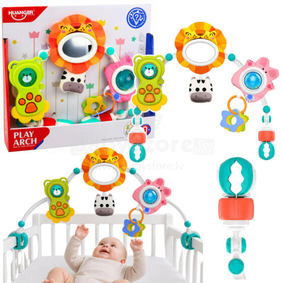 Sensory Arch with Lion for Crib, Car Seat, Stroller, Mirror, Rattle