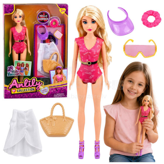 Anlily Doll in Swimsuit, Beach Bag, and Accessories Set