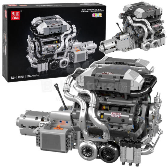 Construction Blocks Car Engine V8 Gearbox 2024 el.