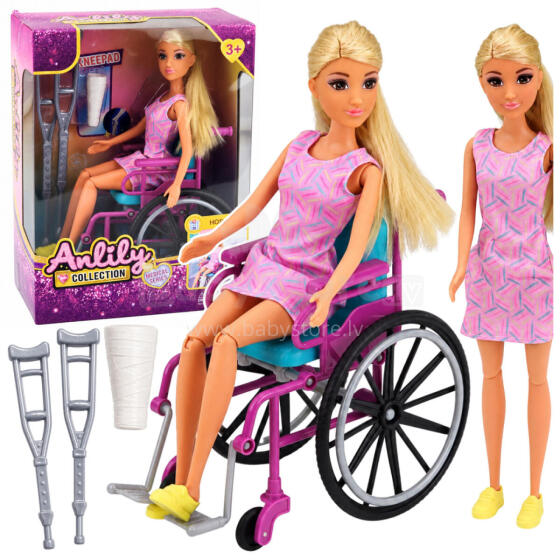 Anlily Doll in Wheelchair with Crutches and Plaster Accessories Set