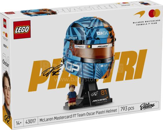 LEGO izdevumi McLaren Mastercard F1 komanda Oskara Piastri ķivere