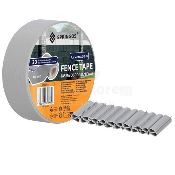 Light Grey Fence Tape 4.75 cm x 50 m, 450 g/m² FN0013