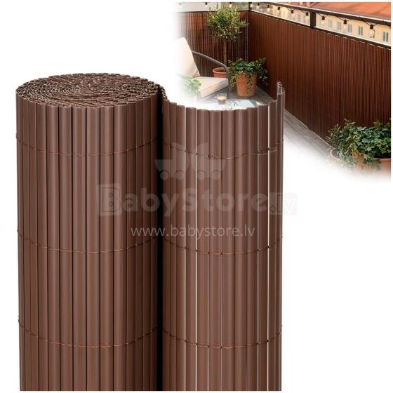 PVC cover masking 400x100 cm mat for balcony, terrace, fence, brown