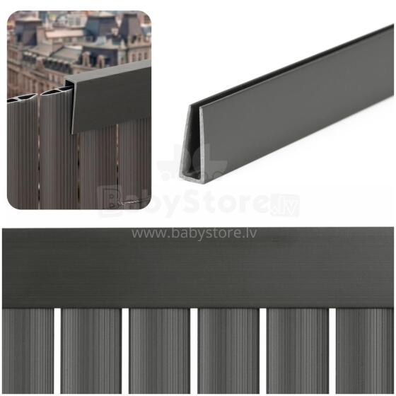 Cover, profile for 100 cm PVC covering for balcony, terrace, fence, dark gray
