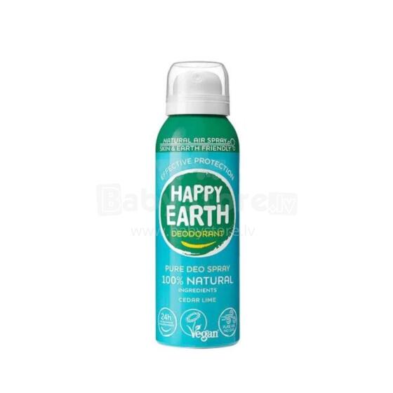 Happy Earth Deodarant Art.296496  aerosol-free 100% natural deodorant with cedar-lime scent, 100ml