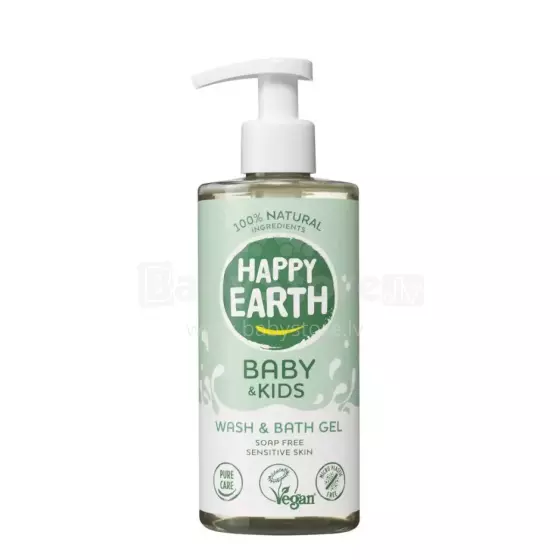 Happy Earth Baby Wash Art.296497 100% dabīga dušas želeja-vannas putas zīdaiņiem un bērniem, 300ML