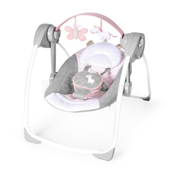 Ingenuity Comfort 2 Go Portable Baby Swing Art.296543 Pink pārnēsājams šūpuļkrēsls