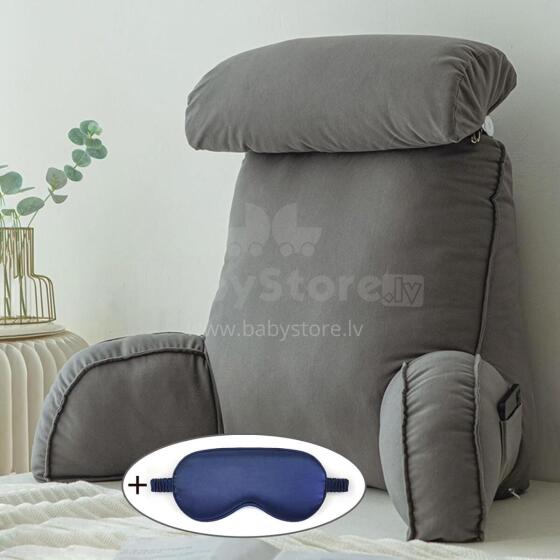 Basic CS Lline Care & Support Large Reading Pillow  Art.296545 Advanced Grey Daudzfunkcionāls  muguras atbalsta spilvens ar noņemamu kakla spilvenu