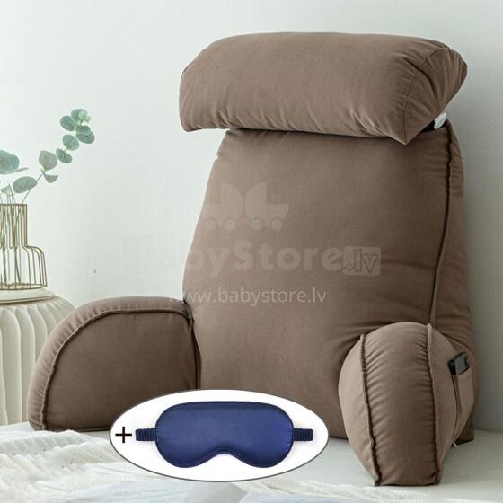 Basic CS Lline Care & Support Large Reading Pillow  Art.296547 Coffee Large reading pillow, back support pillow with removable neck cushion