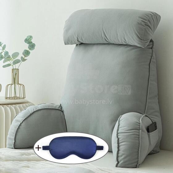 Basic CS Lline Care & Support Large Reading Pillow  Art.296549 Light Grey Large reading pillow, back support pillow with removable neck cushion