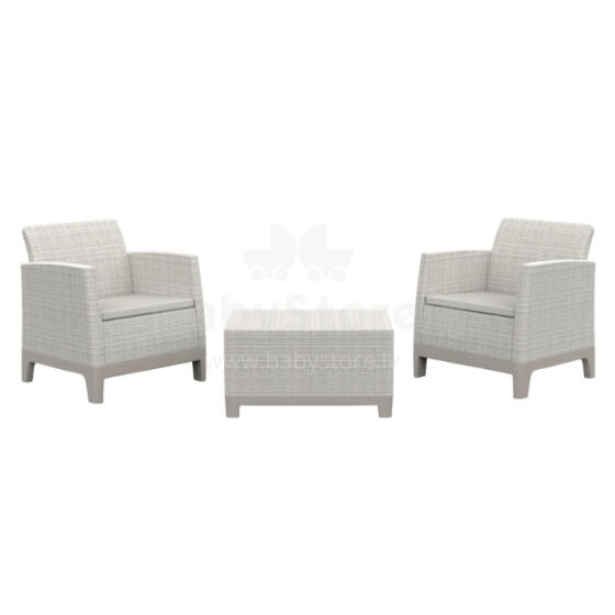 Dārza mēbeļu komplekts Scandi Forma Balcony Set oļu pelēks/gaiši bēšs