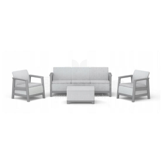 Dārza mēbeļu komplekts Scandi Linea 3 Seater Set gaiši pelēks/tumša tērauda pelēks