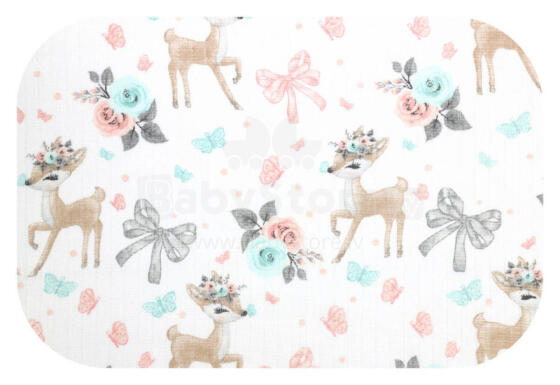 Diaper - 10482 - TETRA PRINT - EGA - ROE DEER with the BOW - size 70x80 cm