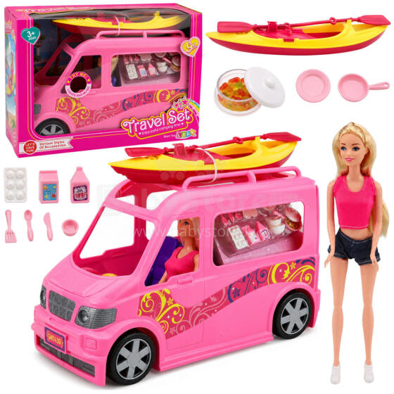 Traveler Doll with Camper and Kayak Accessories Lights Sounds Set