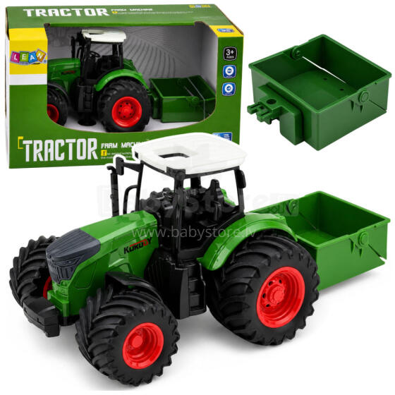 Agricultural Farm Tractor With Fertilizer Spreader Rubber Wheels Green 1:24