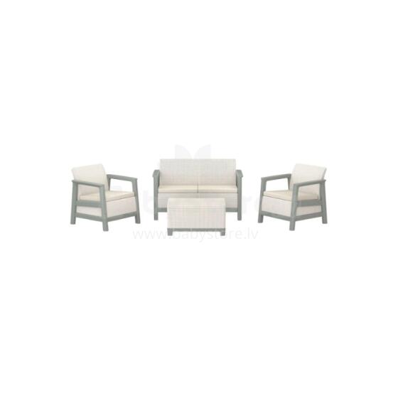 Garden furniture set Scandi Linea 2 Seater Set pebble grey/sage green stone tone