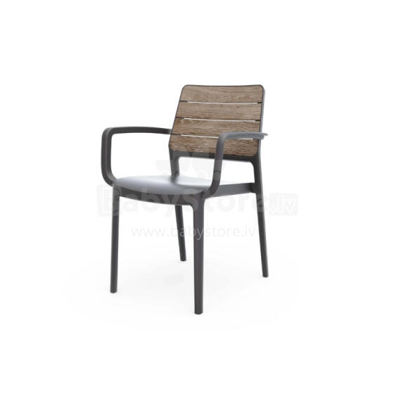 Dārza kŗesls Deco Porto Armchair oša koka tonis/pelēks