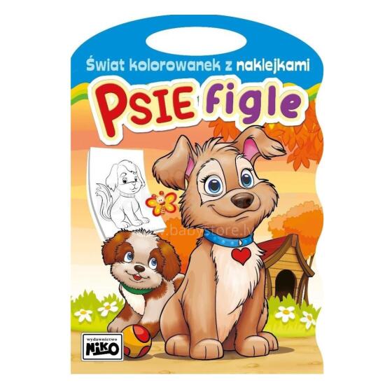 KOLOROWANKI Z NAKLEJKAMI PSIE FIGLE