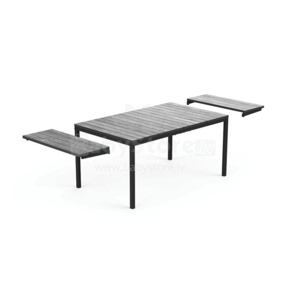 Dārza galds pagarināms Deco Porto Nova Extendable 160-240 pelēks/melns
