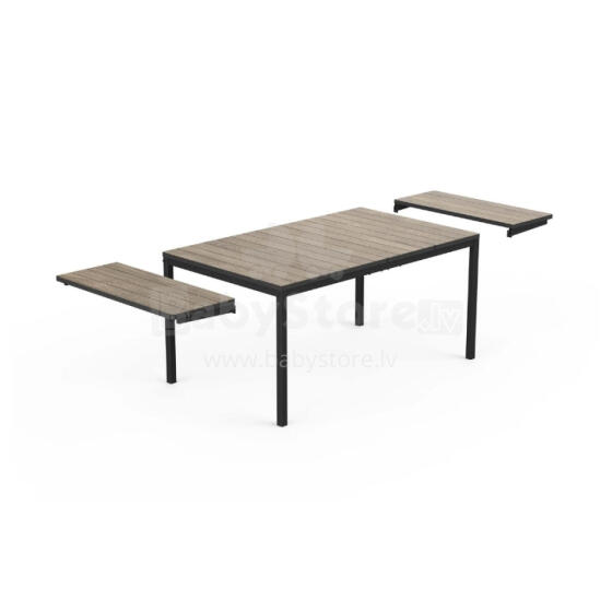 Dārza galds pagarināms Deco Porto Nova Extendable 160-240 oša koka tonis/melns
