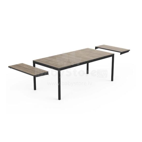 Dārza galds pagarināms Deco Porto Nova Extendable 200-280 oša koka tonis/melns