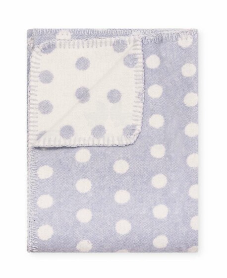 Kids Blanket Cotton Dots Art.29715 Blue   Детское одеяло/плед из натурального хлопка 100х140см(B категория качества)