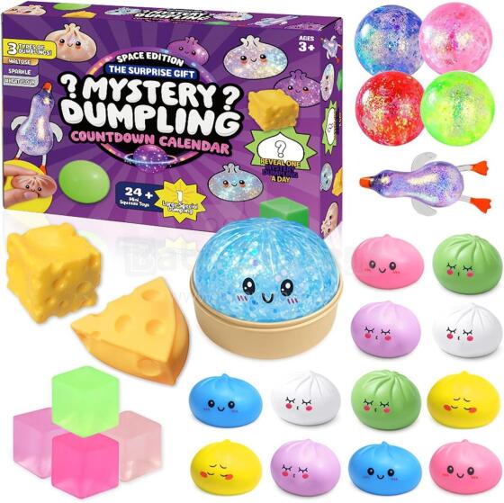 Bebe Basic Dumpling Squishy Mystery Box  Art.297202  Komplekts:Mīkstā Antistresa bumbiņa pelmenis,24 gab