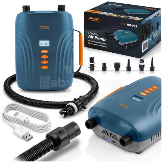 Elektriskā sūknis piepūšamajam SUP matrača + 6 adapteri 12V Neo-Sport NS-713