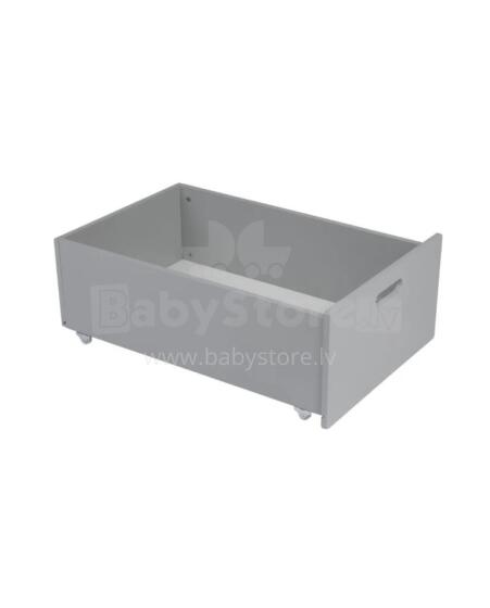 Waldin  Drawer 7 in 1 Collection Art.297556 Grey Uzglabāšanas atvilktne ir saderīga gan ar klasisko 7-in-1 gultiņu, gan ar ovālo 7-in-1 gultiņu.